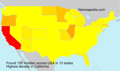 Surname Vodden in USA Surname Vodden in USA