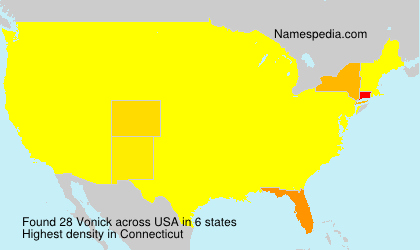 Surname Vonick in USA Surname Vonick in USA