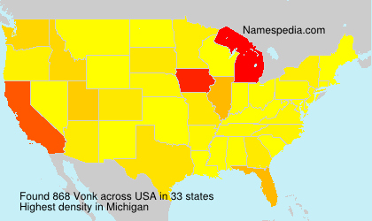 Surname Vonk in USA Surname Vonk in USA