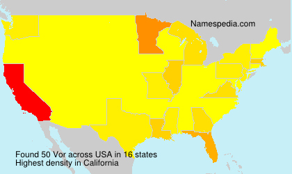 Surname Vor in USA Surname Vor in USA