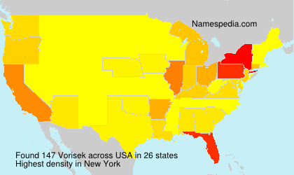 Surname Vorisek in USA
