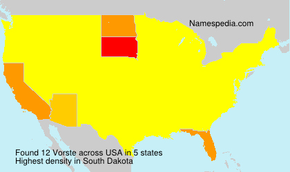 Surname Vorste in USA Surname Vorste in USA