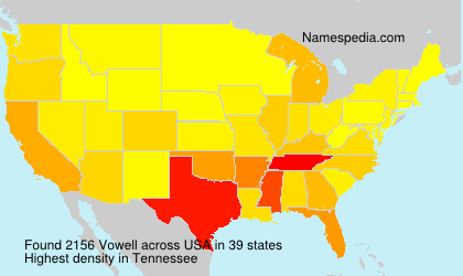 Surname Vowell in USA Surname Vowell in USA