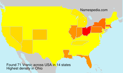 Surname Vranic in USA Surname Vranic in USA
