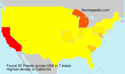Surname Vreede in USA Surname Vreede in USA