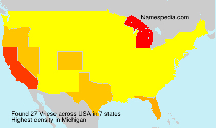 Surname Vriese in USA Surname Vriese in USA