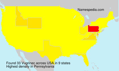Surname Vugrinec in USA