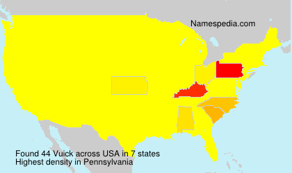 Surname Vuick in USA Surname Vuick in USA
