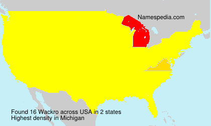 Surname Wackro in USA Surname Wackro in USA