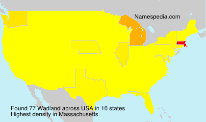 Surname Wadland in USA