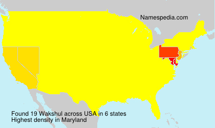 Surname Wakshul in USA Surname Wakshul in USA