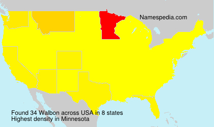 Surname Walbon in USA Surname Walbon in USA