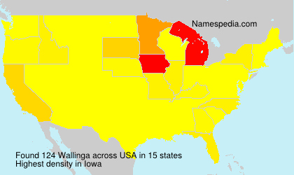 Surname Wallinga in USA Surname Wallinga in USA