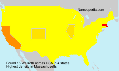 Surname Wallroth in USA Surname Wallroth in USA