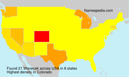Surname Wanecek in USA Surname Wanecek in USA