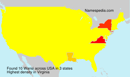 Surname Wansi in USA Surname Wansi in USA
