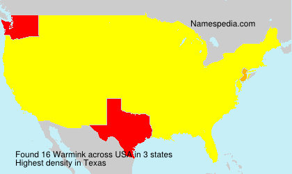 Surname Warmink in USA Surname Warmink in USA