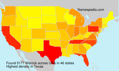 Surname Warrick in USA Surname Warrick in USA