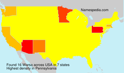 Surname Warsa in USA Surname Warsa in USA