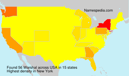 Surname Warshal in USA Surname Warshal in USA