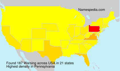 Surname Warsing in USA Surname Warsing in USA