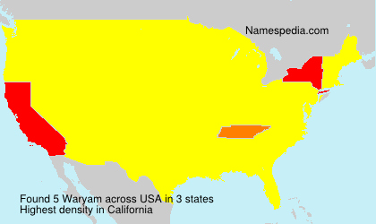 Surname Waryam in USA Surname Waryam in USA