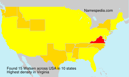 Surname Watsen in USA Surname Watsen in USA