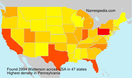 Surname Watterson in USA Surname Watterson in USA