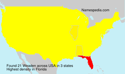 Surname Weaden in USA Surname Weaden in USA