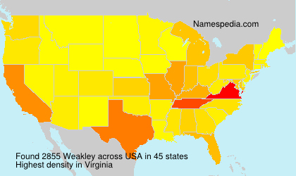 Surname Weakley in USA Surname Weakley in USA