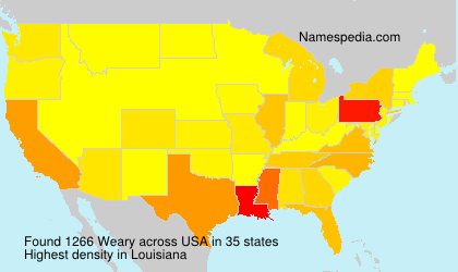 Surname Weary in USA Surname Weary in USA