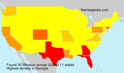 Surname Weason in USA Surname Weason in USA