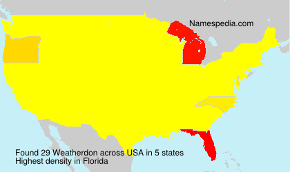 Surname Weatherdon in USA Surname Weatherdon in USA