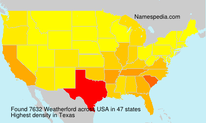 Surname Weatherford in USA Surname Weatherford in USA