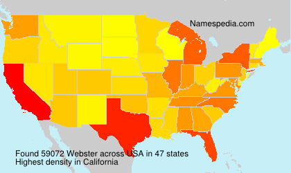 Surname Webster in USA Surname Webster in USA