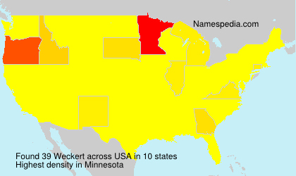 Surname Weckert in USA Surname Weckert in USA