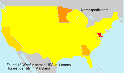 Surname Weefur in USA Surname Weefur in USA