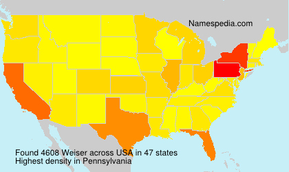 Surname Weiser in USA Surname Weiser in USA