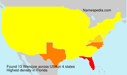 Surname Wensjoe in USA Surname Wensjoe in USA