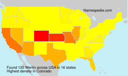 Surname Wertin in USA