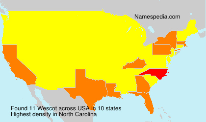 Surname Wescot in USA Surname Wescot in USA