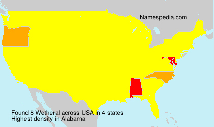 Surname Wetheral in USA Surname Wetheral in USA