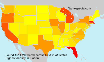 Surname Wetherell in USA Surname Wetherell in USA