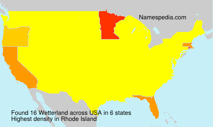 Surname Wetterland in USA