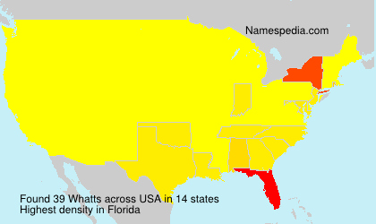 Surname Whatts in USA Surname Whatts in USA