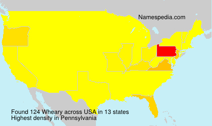 Surname Wheary in USA Surname Wheary in USA