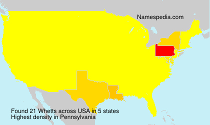 Surname Whetts in USA Surname Whetts in USA