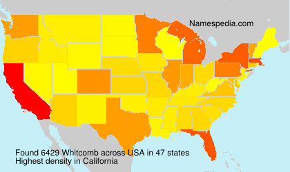 Surname Whitcomb in USA Surname Whitcomb in USA
