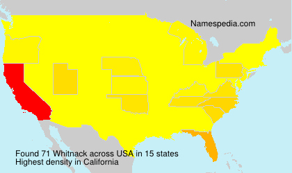 Surname Whitnack in USA