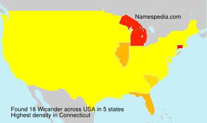 Surname Wicander in USA
